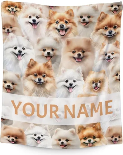 Miniatura 15 de Manta de Pomerania para niñas, tamaño de regazo de 30 x 40 pulgadas, manta de felpa suave y mullida, manta rosa para perro para sala de estar