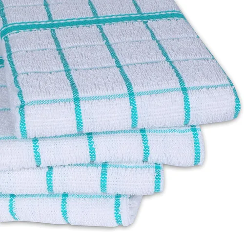 Miniatura 2 de AMOUR INFINI Paquete de 4 toallas de cocina de algodón de rizo – grandes de 18 x 28 pulgadas, absorbentes y suaves con lazo para colgar, lavables