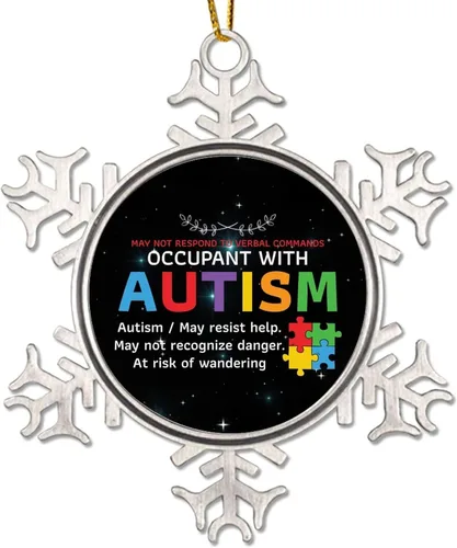 Miniatura 13 de Adornos de Navidad con texto en inglés «My Brother is Autismo», regalo para niños autistas, decoraciones de conciencia sobre el autismo, recuerdo