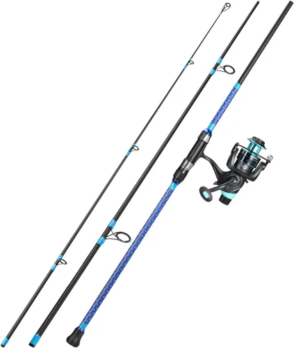 Miniatura 3 de Sougayilang Combo de 3 Piezas de Alimentador de Cebo para Pesca en Surf, Combo de Caña de Pescar con Caña de Viaje Giratoria Media/Pesada