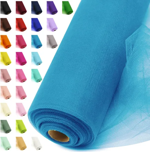 Miniatura 42 de Rollos de tela de tul, 54 pulgadas por 10 yardas (30 pies), cinta de tul para decoración de fiestas de boda, rollo de tela transparente en bobina