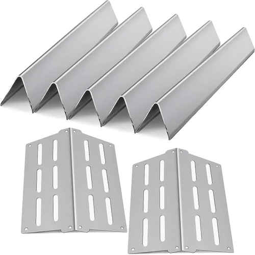 Miniatura 10 de Genesis 300 Grill Parts 7620 Barras aromatizantes para Weber Genesis E310 E320 E330 S310 EP330 con 3 piezas quemador 65505 deflectores de calor