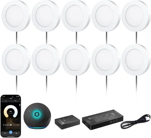 Miniatura 10 de VST Iluminación inteligente debajo del gabinete con control de onda de mano y aplicación de Alexa y Google Assistant, empotrada o de montaje en Negro
