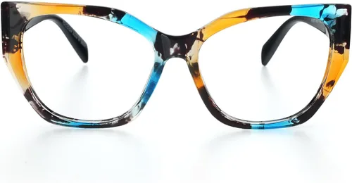 Miniatura 14 de Gafas de lectura Mujer Bloque de luz azul de gran tamaño Irregular Ojo de gato Marco
