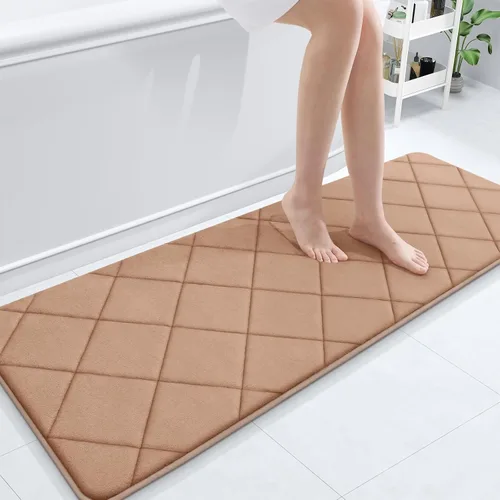 Miniatura 46 de OLANLY Tapete de baño de espuma viscoelástica de 24 x 16 pulgadas, ultra suave y absorbente, lavable a máquina, cómodo tapete de baño para suelo