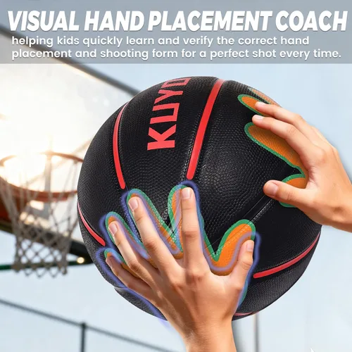 Miniatura 5 de KUYOTQ Size 5/6 Basketball 27.5"/28.5" for Kids Youth Womens with Visual Hand Print Guide, for Shooting Practice, Correct Shooting Form and Improve