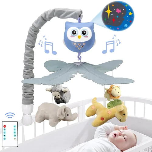 Miniatura 5 de Cuna móvil para bebé con música y luces para niños, animales móviles musicales para cuna, juguetes para niñas, juguetes colgantes, portátil, safari