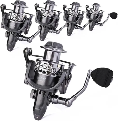 Miniatura 8 de Sougayilang Carrete de pesca 13+1BB peso ligero ultra suave aluminio Spinning carrete de pesca con carrete de grafito de repuesto gratis