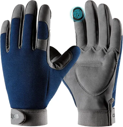 Guantes de jardín COOLJOB a prueba de espinas con dedos táctiles para hombres, guantes de trabajo de poda de rosas con acolchado en la palma para