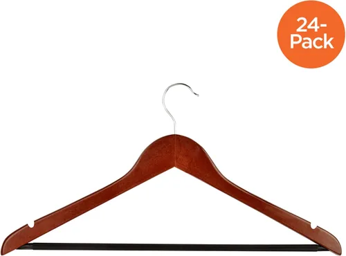 Miniatura 4 de Honey-Can-Do Perchas de madera antideslizantes, madera de cerezo, paquete de 24