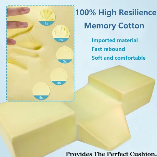 Miniatura 2 de Puransen Almohada de cabeza para amarre, almohada ergonómica de espuma viscoelástica con organizadores laterales, soporte para cuello y espalda