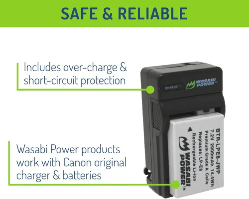 Miniatura 4 de Wasabi, baterías y cargador para Canon LP-E8