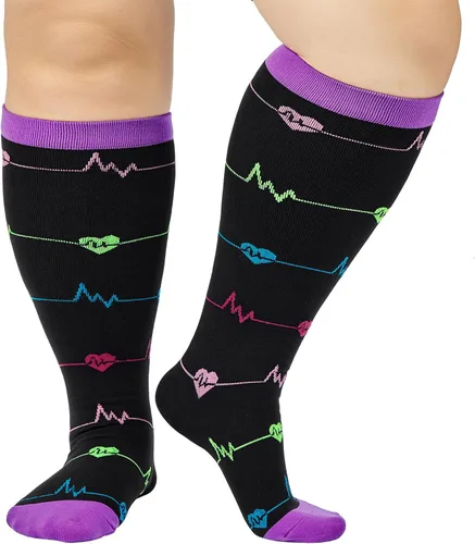American Trends Calcetines de compresión de talla grande para mujer, los mejores 3 pares de soporte para deporte, correr, ciclismo, atletismo