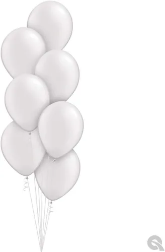 Miniatura 4 de Qualatex 43788 Globos de látex blanco perla, 11 pulgadas, color blanco, paquete de 100