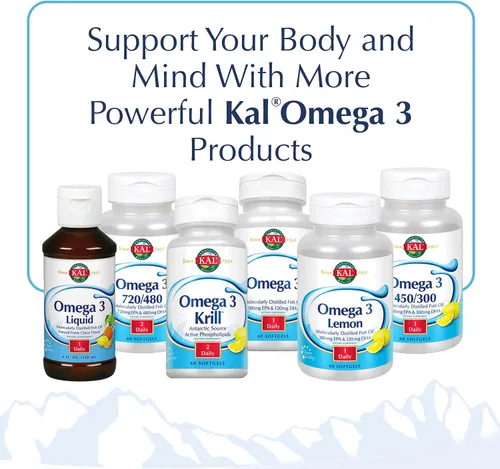 Miniatura 5 de Kal 3.9 G Omega 3 1200/800 Liquid Citrus, 4 onzas líquidas