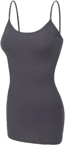 Miniatura 83 de Emmalise Camisola larga casual básica para mujer, con tirantes ajustables, top en capas