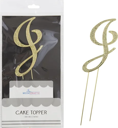 Miniatura 8 de Mega Crafts Decoración para tartas con diamantes de imitación dorados brillantes y cristales brillantes y aleación de metal duradero, ideal