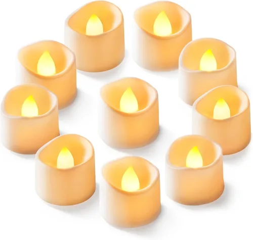 Homemory Paquete de 24 velas LED sin llama, funciona con pilas, velas eléctricas falsas de más de 200 horas para votivo, aniversario, centro de mesa
