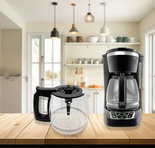 Miniatura 5 de Repuesto de cafetera de vidrio para 12 tazas, universal y ajustable, compatible con Mr Coffee, B&D, Hamilton Beach, Bella y Cuisinart, tapa y mango