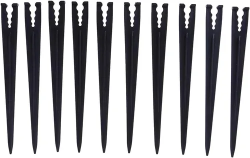 Miniatura 5 de 200 estacas de plástico para riego por goteo para manguera de tubo de 1/4 de pulgada, soporte de manguera de riego de 4/7 o 3/5 y emisores/kits