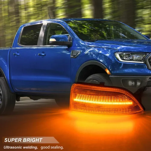 Miniatura 3 de Lámparas LED secuenciales de señal de giro para F-ord Ranger Lariat 2019 2020 2021 2022 2023 ámbar Led Remolque Espejos de remolque Luz Marcadores