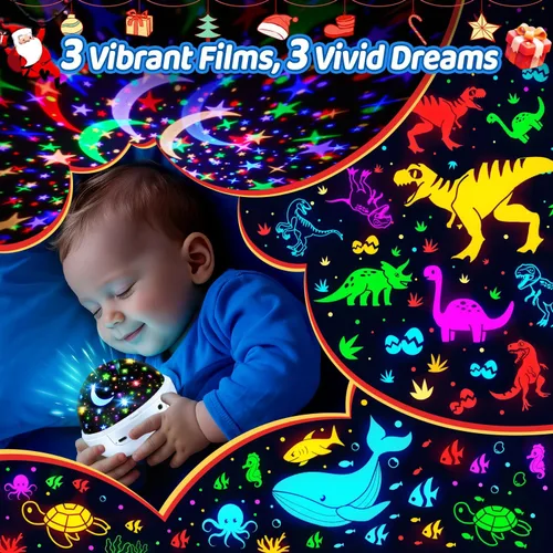 Miniatura 2 de COOLNIGHT Decoración de habitación para niños, 93 iluminación+3 películas, decoración de habitación infantil, control remoto+regulable+luz nocturna