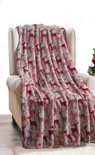 Miniatura 36 de Valerian Manta de Navidad de Terciopelo de Lujo Ultra Suave al Tacto Suave, Cálida, Acogedora Manta/Frazada de Forro Polar con Estampado