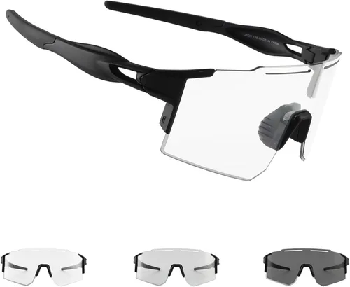 Miniatura 10 de OULAIQI Gafas de sol de ciclismo, polarizadas, para hombres y mujeres, con 1 lente o 3 lentes intercambiables, gafas de béisbol Rojo
