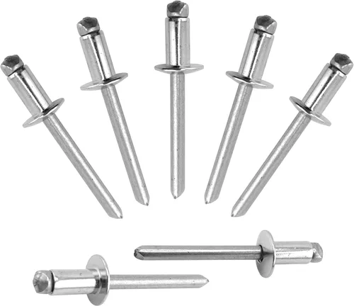 ALLCLEAN 50 piezas de remaches ciegos profesionales de acero inoxidable de 1/4" x 1/2", remaches POP de 6,4 x 12 mm, agarre y mandril de acero