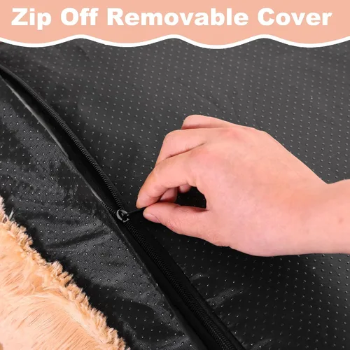 Miniatura 4 de Bedfolks Cama Impermeable para Jaula de Perro, Cama de Felpa para Perros con Funda Lavable Extraíble, Almohadón de Jaula de Perro de Piel Sintética