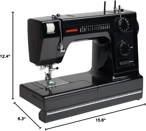 Miniatura 5 de Máquina de costura industrial con cuerpo de aluminio HD1000 edición en color negro con caída de 14 hileras, ojal de 4 pasos, enhebrador de agujas