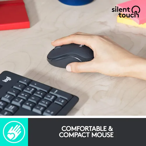 Miniatura 2 de Logitech MK295 - Teclado y mouse inalámbricos silenciosos, RF inalámbrico, QWERTY, negro, 104 teclas, 2,4 GHz, rango de 32.8 ft, tecnología