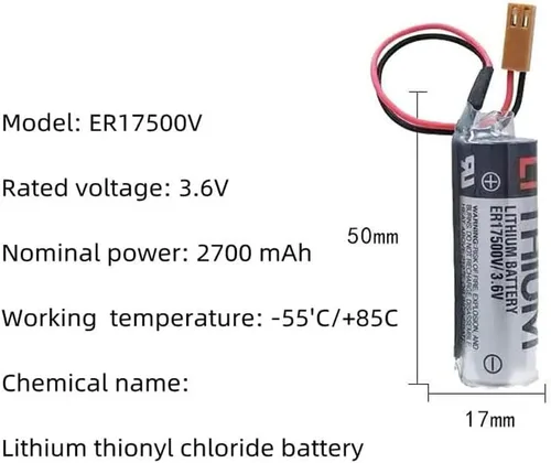 Miniatura 2 de KANGLEUS - Baterías de litio ER17500 V/3.6 V 2700 mAh, batería de respaldo CNC con enchufe marrón