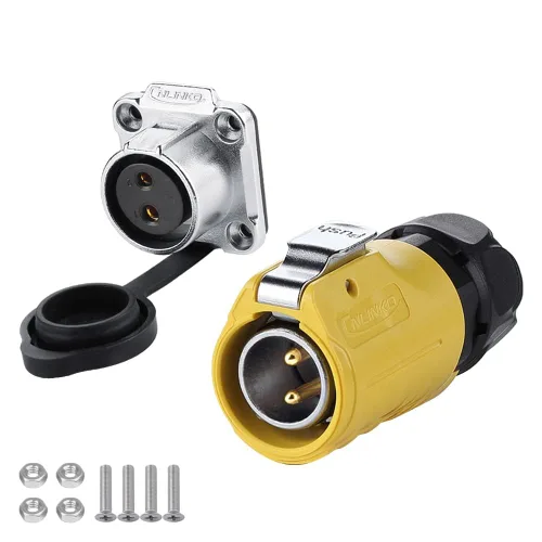 Miniatura 28 de CNLINKO Serie LP20 Conector Impermeable, Conector de Potencia IP68 4 pines 20A 500V M20 Conector LED, Aprobado UL CE Rohs (4 pines)