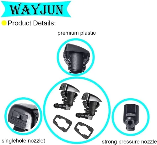Miniatura 3 de WayJun 8S4Z17603AA - Boquilla para limpiaparabrisas con chorro de agua compatible con Ford Focus 2008-2011 Edge 2007-2011 Edge 2007-2010 Lincoln MKX