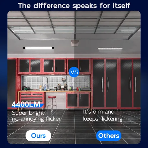 Miniatura 4 de hykolity Paquete de 10 luces LED enlazables de 4 pies para tienda, 4400 lm, 42 W [equivalente a 250 W], luces de tienda de 5000 K para garaje