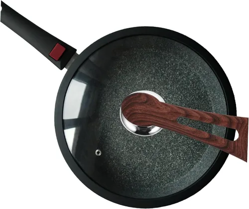 Miniatura 3 de SHOWERORO Mango universal de repuesto para tapa de olla con acabado de grano de madera, agarre ergonómico que se adapta a varios accesorios
