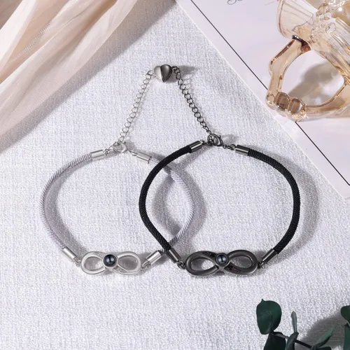 Miniatura 3 de Nameinhea Pulsera personalizada con imagen en el interior, pulsera de proyección de fotos, pulsera personalizada con foto conmemorativa para novia