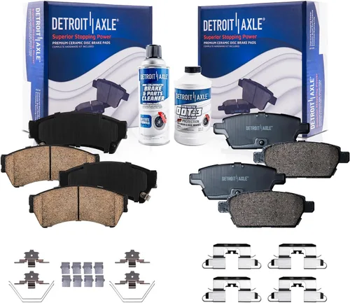 Miniatura 32 de Detroit Axle - Pastillas de freno de cerámica delanteras Reemplazo de pinza de freno derecha para Dodge Ram 1500 Dakota, Ram 1500 Classic - Juego