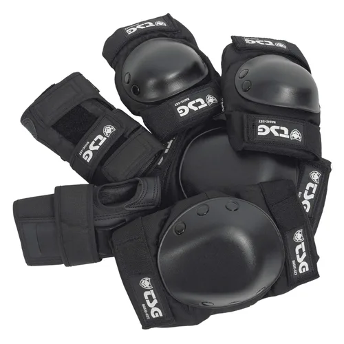 Miniatura 2 de TSG Juego de almohadillas básicas, todo en uno de protección para patineta, rodilleras, coderas y muñequeras, espuma de copa EVA, tapas
