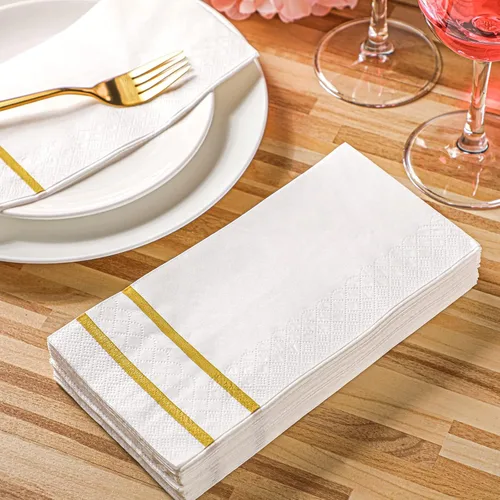 Miniatura 5 de Yinder 400 toallas desechables para invitados, toallas de mano de papel a granel, elegantes servilletas de papel decorativas para baño, cocina