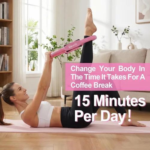 Miniatura 4 de ElaraFit Home Pilates Ring and Ball Set for Women with 5 Resistance Bands 13 inch Magic Circle Workout Starter Kit for Beginners Full Body Toning 15