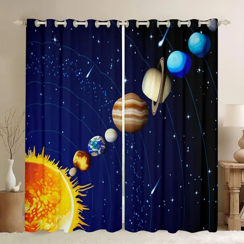 Miniatura 25 de Cortinas de ventana con bandera estadounidense, cortinas de fútbol para niños, 42 pulgadas de ancho x 84 pulgadas de largo, tratamientos de ventana