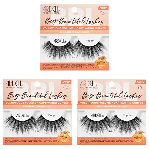 Miniatura 7 de Ardell BBL Big Beautiful Lashes 971 Poppin, con adhesivo transparente DUO, 1 paquete