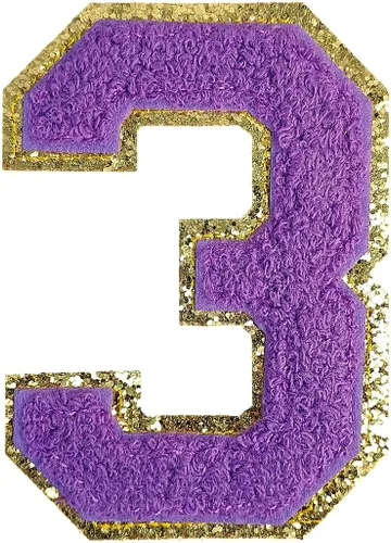 Miniatura 69 de GYGYL - 3 parches de letras deportivas de felpilla con purpurina, parches para planchar de tamaño grande para decoración de disfraces
