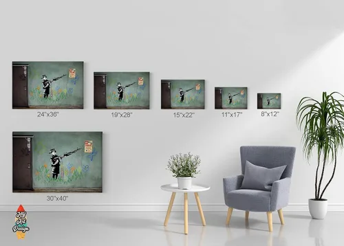 Miniatura 5 de HB Art Design Banksy Wall Art Canvas Print Child Soldier Bearing a Machine Gun from Los Angeles Artwork Living Room Dorm Room Office Wall Art Home