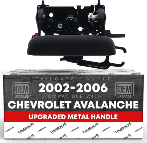 T1A Conjunto de manija para portón trasero, metal mejorado, compatible con Chevrolet Avalanche 1500 2002-2006, Avalanche 2500 02-06, negro
