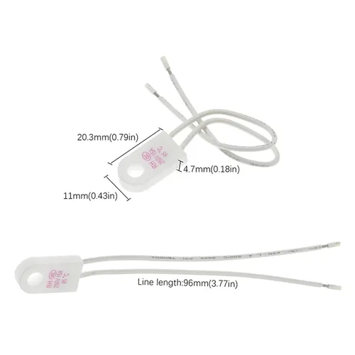 Miniatura 6 de 5PCS RH/Tf 95 115 125 130 135 150 180 230Degrees Celsius 15A 250V Temperature Fuse Thermal Links Over Temperature Protector(115C 15A)