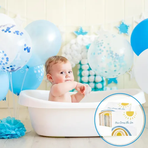 Miniatura 5 de Fulmoon 100 servilletas de decoración de baby shower con texto en inglés «Here Comes the Son» (Here Comes the Son), servilletas desechables