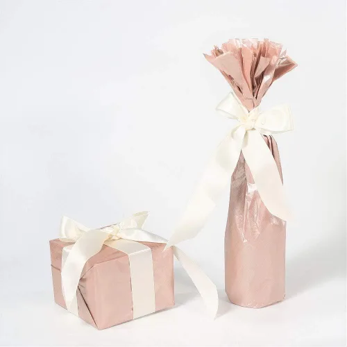 Miniatura 6 de UNIQOOO 40 hojas de papel de seda metálico de gran tamaño 20x26, oro rosa champán dorado de primera calidad, papel de regalo para regalos a granel